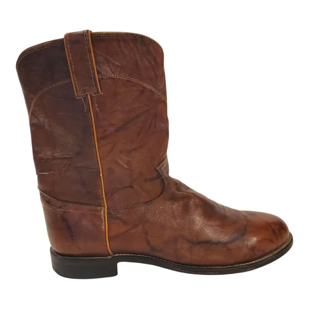 JUSTIN Boots DEERLITE Mens Size 11 Brown Leather Western Cowboy Rodeo 3163